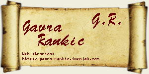 Gavra Rankić vizit kartica